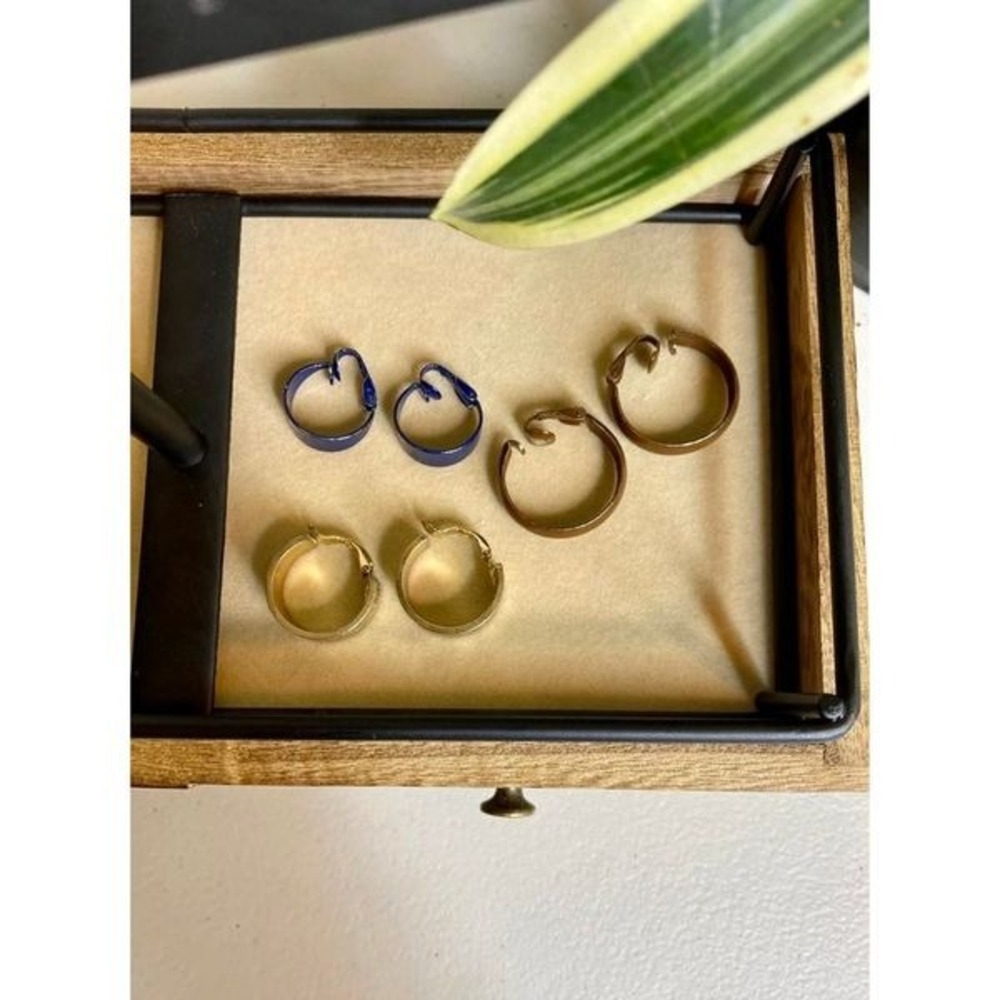 Retro Clip‎ On Hoop Earrings Set